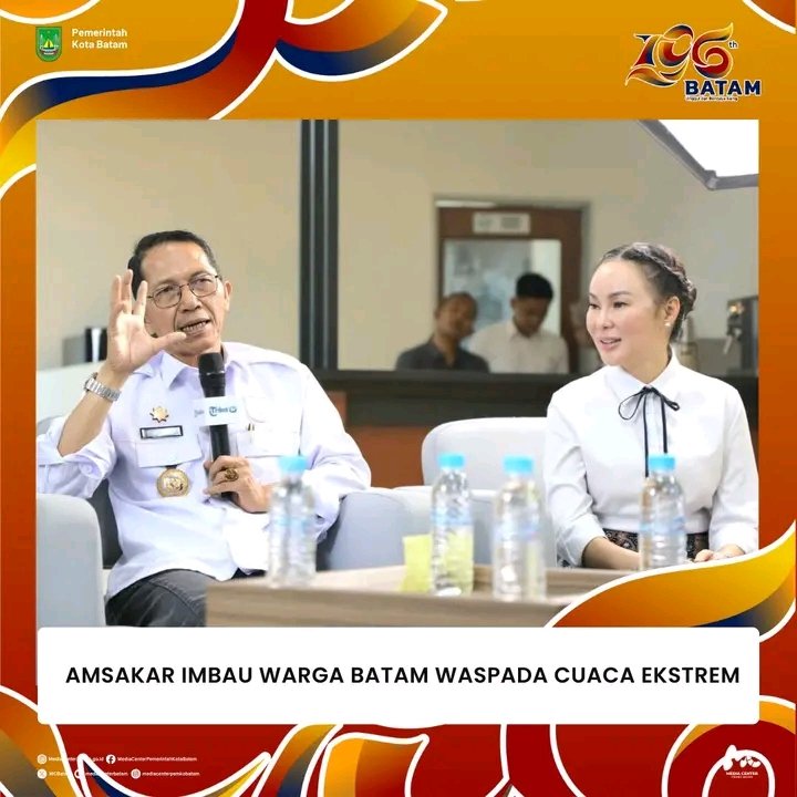 Amsakar Achmad Imbau Warga Batam Waspada Cuaca Ekstrem, Pemko Terbitkan Surat Edaran