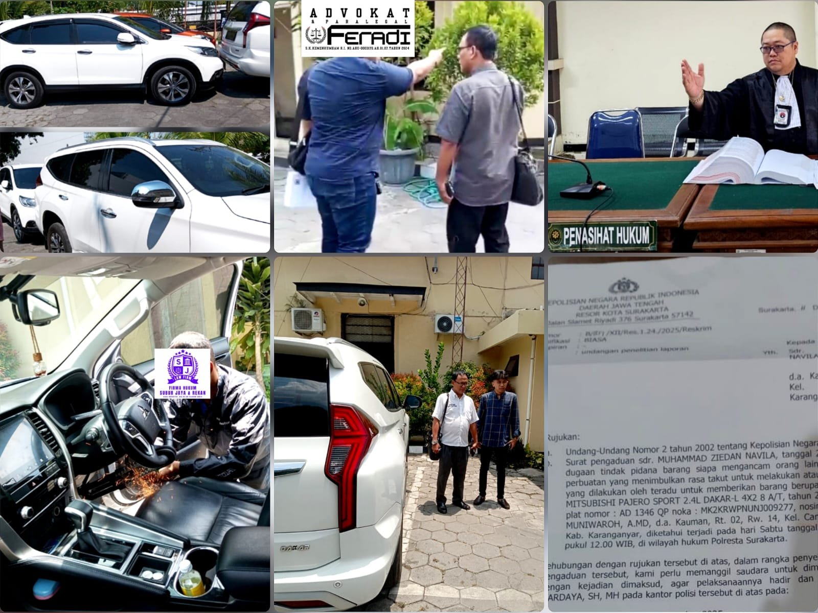 FERADI WPI berupaya maksimal agar Mobil yang diperoleh dengan cara diduga merupakan Hasil rampasan Oknum DC dapat kembali ke tangan Korban sesuai dengan Ketentuan & Peraturan Hukum yang berlaku