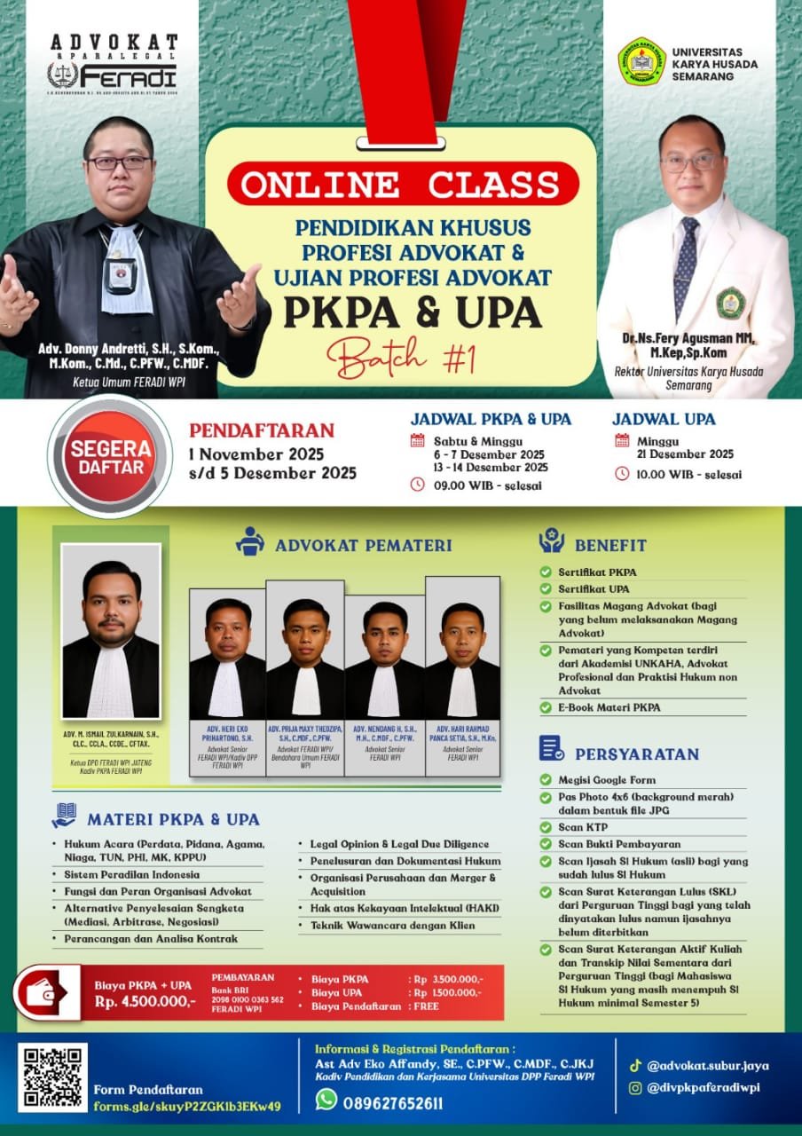 PKPA BATCH I UNKAHA & FERADI WPI TELAH DILAKSANAKAN